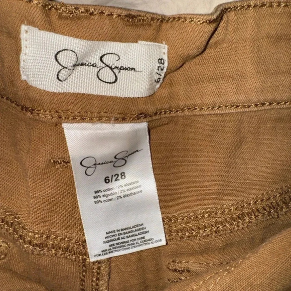 JESSICA SIMPSON INFINITELY IGH WAISTED BROWN KAHKI BUTTON FLY 4 POCKET SHORTS 6 - Picture 7 of 11